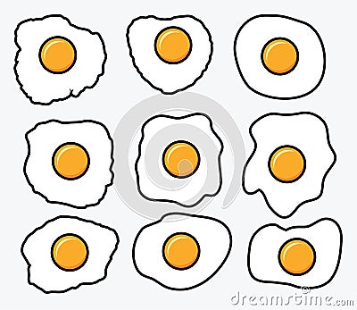 Vector fried eggs icons Vector Illustration