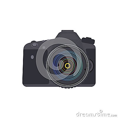 Vector front view photo camera Vector Illustration
