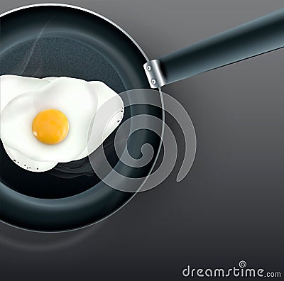 Vector frying pan with fried eggs Vector Illustration
