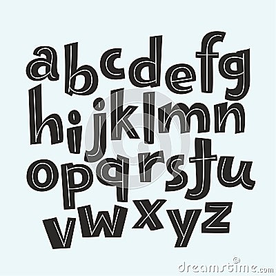 Vector funny alphabet for children. Vector Illustration