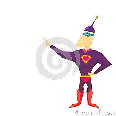 Vector funny comic super hero Vector Illustration