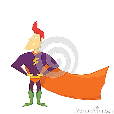 Vector funny comic super hero Vector Illustration