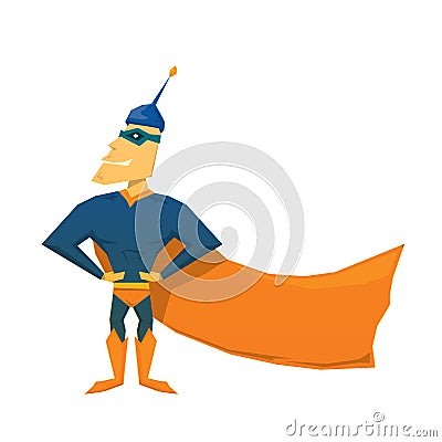 Vector funny comic super hero Vector Illustration