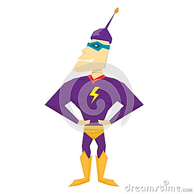 Vector funny comic super hero Vector Illustration