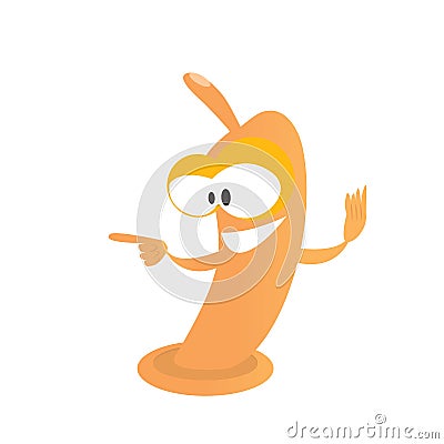 Vector Funny condom character isolated on white Vector Illustration