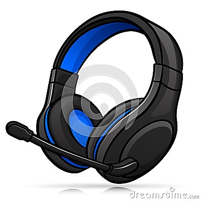 Vector gaming headphones isolated design Vector Illustration