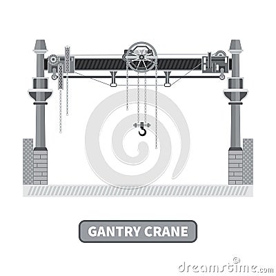 Vector gantry crane in flat style Vector Illustration