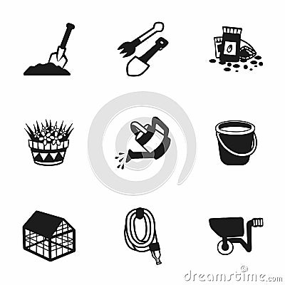 Vector gardening icon set Vector Illustration