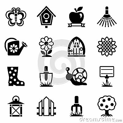 Vector Gardening icon set Vector Illustration