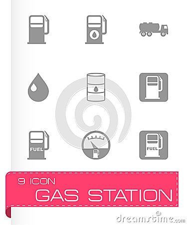 Vector gas station icon set Vector Illustration