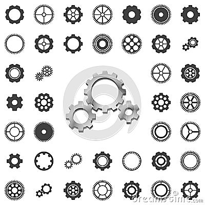 Vector gears icons big set Vector Illustration