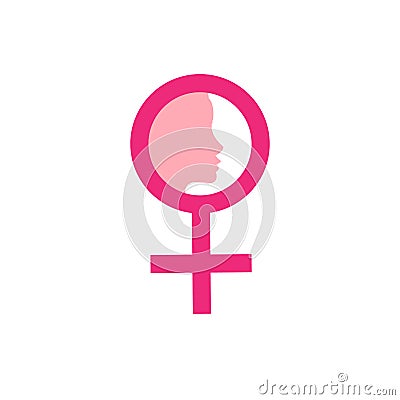 Vector gender equality with woman silhouette Vector Illustration