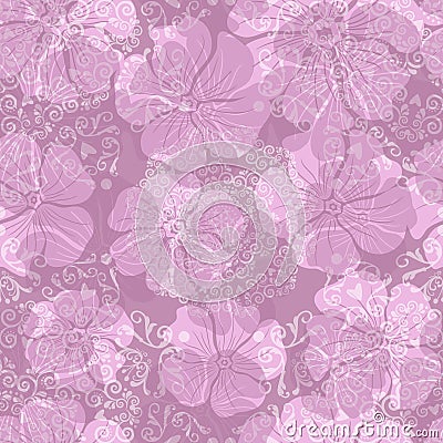 Vector gentle floral pattern Vector Illustration