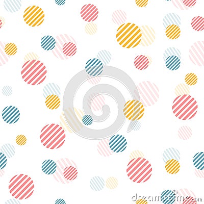 Vector gentle vintage seamless pattern with colorful dots. Vector Illustration