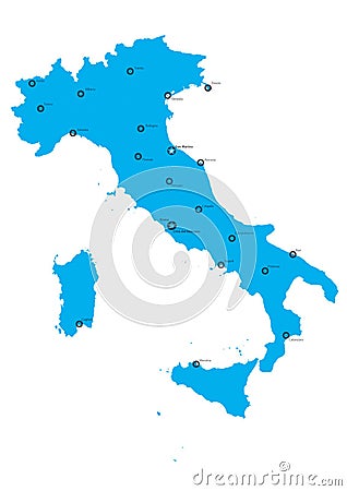 Vector geographical map of Italy Stock Photo