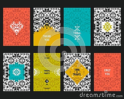 Vector geometric card templates Vector Illustration