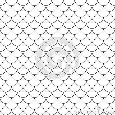 Vector geometric fish scales chinese seamless pattern. Wavy roof tile background Vector Illustration