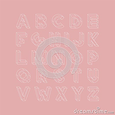 Vector geometric font. English alphabet, creative latin letters Vector Illustration