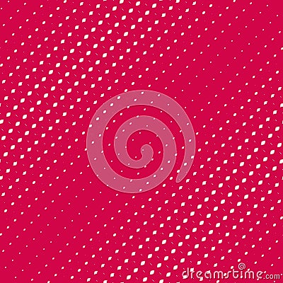 Vector geometric halftone pattern with diagonal fading rhombuses. Red and white Vector Illustration