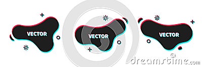 Vector geometric logo shapes in trendy design, Black dynamic forms Vector Illustration