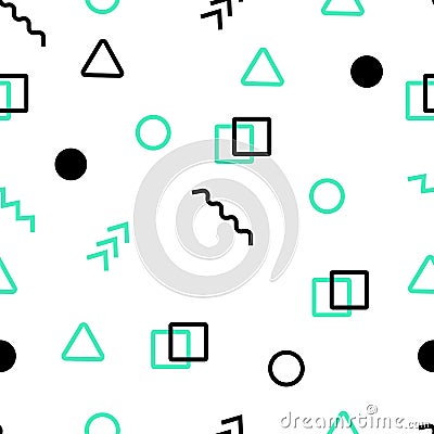 Vector geometric pattern, Form a triangle, line, circle. Hipster fashion in Memphis style Vector Illustration