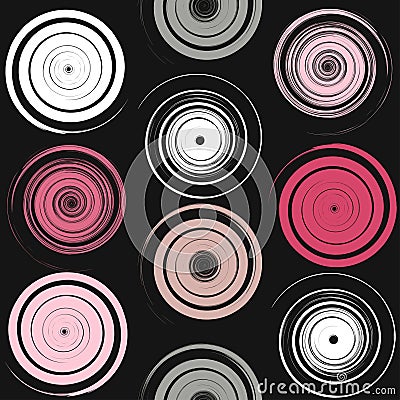Vector geometric seamless pattern. Brush strokes, swirl. Hand drawn grunge texture. Abstract forms. Endless texture can be used Stock Photo