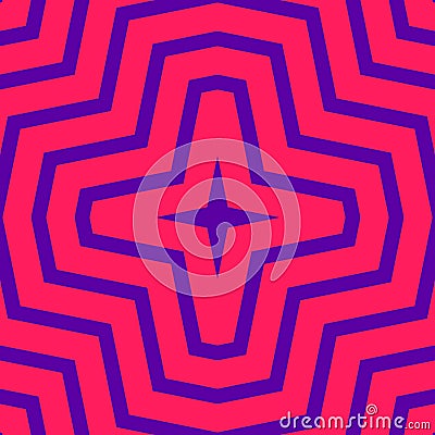 Vector geometric seamless pattern with concentric zig zag lines, stripes, tiles Vector Illustration