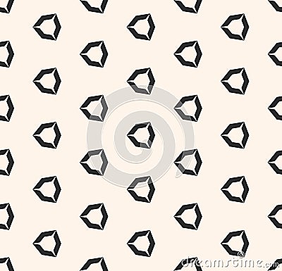 Vector geometric seamless pattern with hollow diamond shapes, angular hexagonal figures. Vector Illustration
