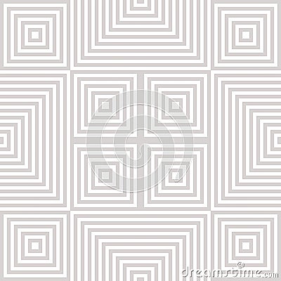 Vector geometric seamless pattern. Subtle ornament with thin lines, squares Vector Illustration