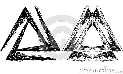 vector geometric symbols of triangles and valknut Vector Illustration