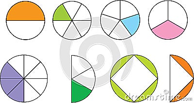 Vector geometrical figures of different circles surface areas Stock Photo