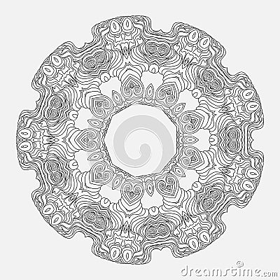 Vector geometrical and flower round Mandala. Oriental pattern, vector illustration. Vector Illustration