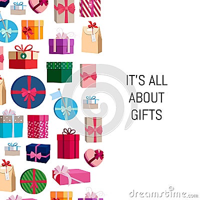 Vector gift boxes or packages background Vector Illustration