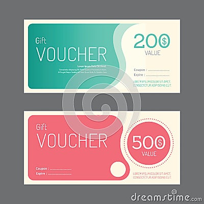 Vector gift voucher coupon template design. paper label frame Vector Illustration