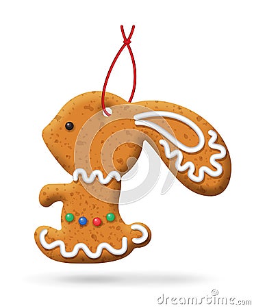 Christmas Gingerbread Icon Vector Illustration