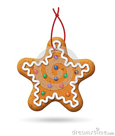 Christmas Gingerbread Icon Vector Illustration