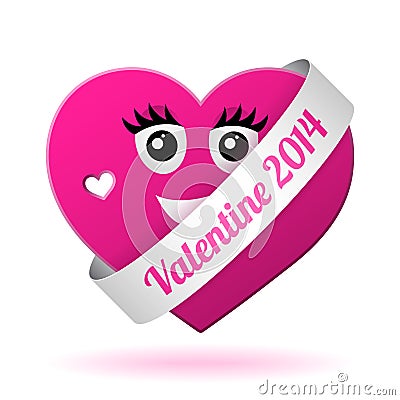 Vector girl valentine heart Vector Illustration