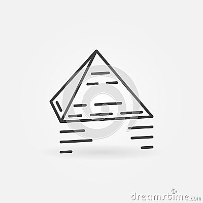 Vector Giza Pyramid concept linear minimal icon Vector Illustration