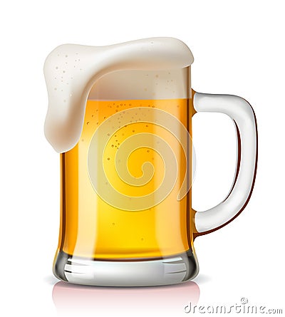 Vector glass of beer Vector Illustration