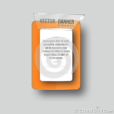 Vector glass infographic banners set on gray background. template, for, presentation, education, web Vector Illustration