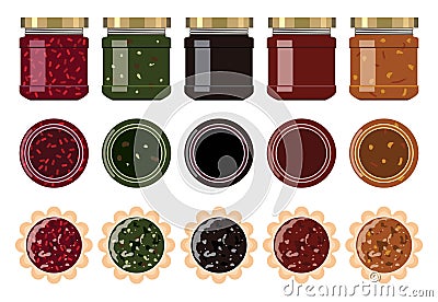 Vector glass jam jars Vector Illustration