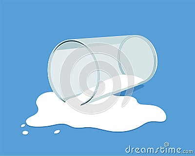 Vector glass and spilled milk Vector Illustration