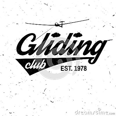 Vector Gliding club retro badge. Vector Illustration