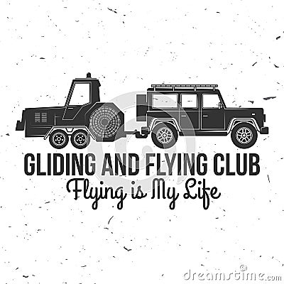 Vector Gliding club retro badge. Vector Illustration