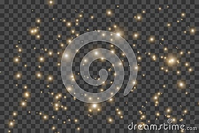 White sparks glitter special light effect. Vector sparkles on transparent background. Vector Illustration