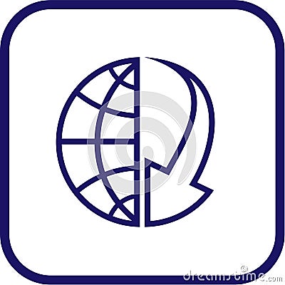 Vector globe and array icon Stock Photo