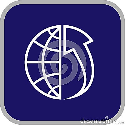 Vector globe and array icon Stock Photo