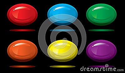 Vector glossy 3-d oval Vector Illustration