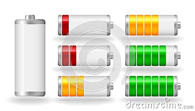 Vector glossy battery fullness indicator Vector Illustration