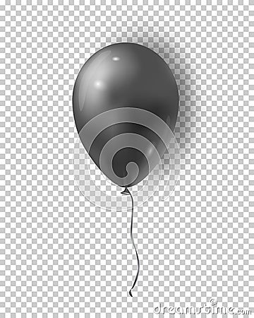 Vector glossy black balloon. Realistic air 3d balloon Vector Illustration